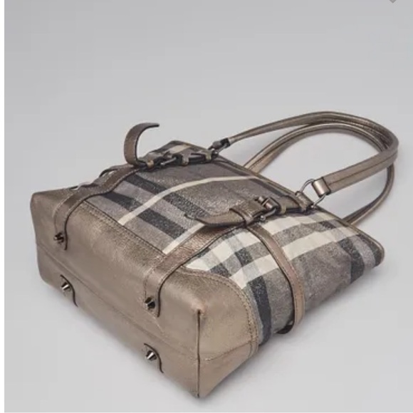 BURBERRY
Silver Shimmer Check Degrade Buckle Tote Bag - Picture 2 of 13